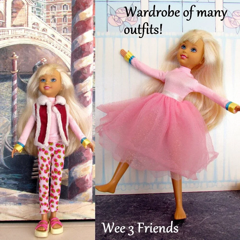 WEE 3 FRIENDS CLOTHES, PINK RAINCOAT, TUTU, TURTLENECK, VEST, LEGGINGS, SHOES +